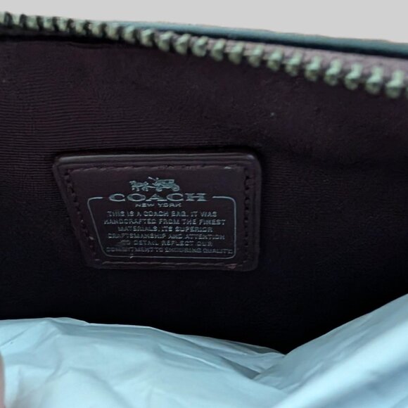 Coach pebbled leather embellished wristlet Oxblood red - Picture 4 of 5